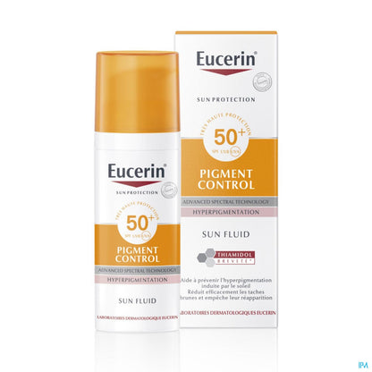 Eucerin Sun Pigment Control SPF 50+ Fluid - Voorkomt Pigmentvlekken, Snel Absorberend, Alle Huidtypes