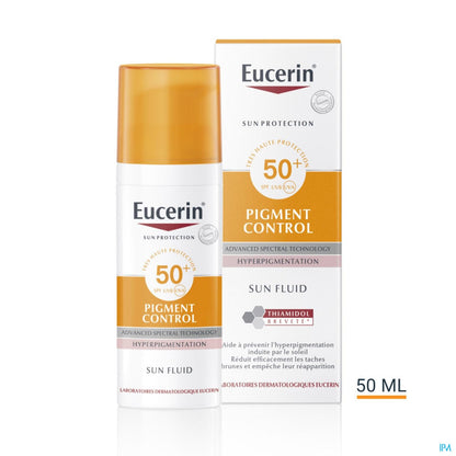 Eucerin Sun Pigment Control SPF 50+ Fluid - Voorkomt Pigmentvlekken, Snel Absorberend, Alle Huidtypes