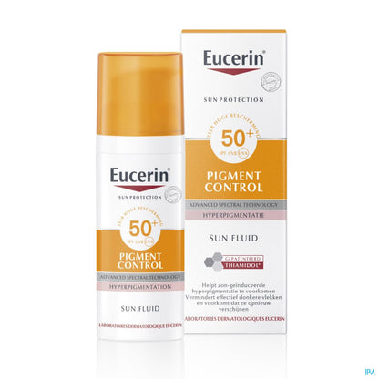 Eucerin Sun Pigment Control SPF 50+ Fluid - Voorkomt Pigmentvlekken, Snel Absorberend, Alle Huidtypes